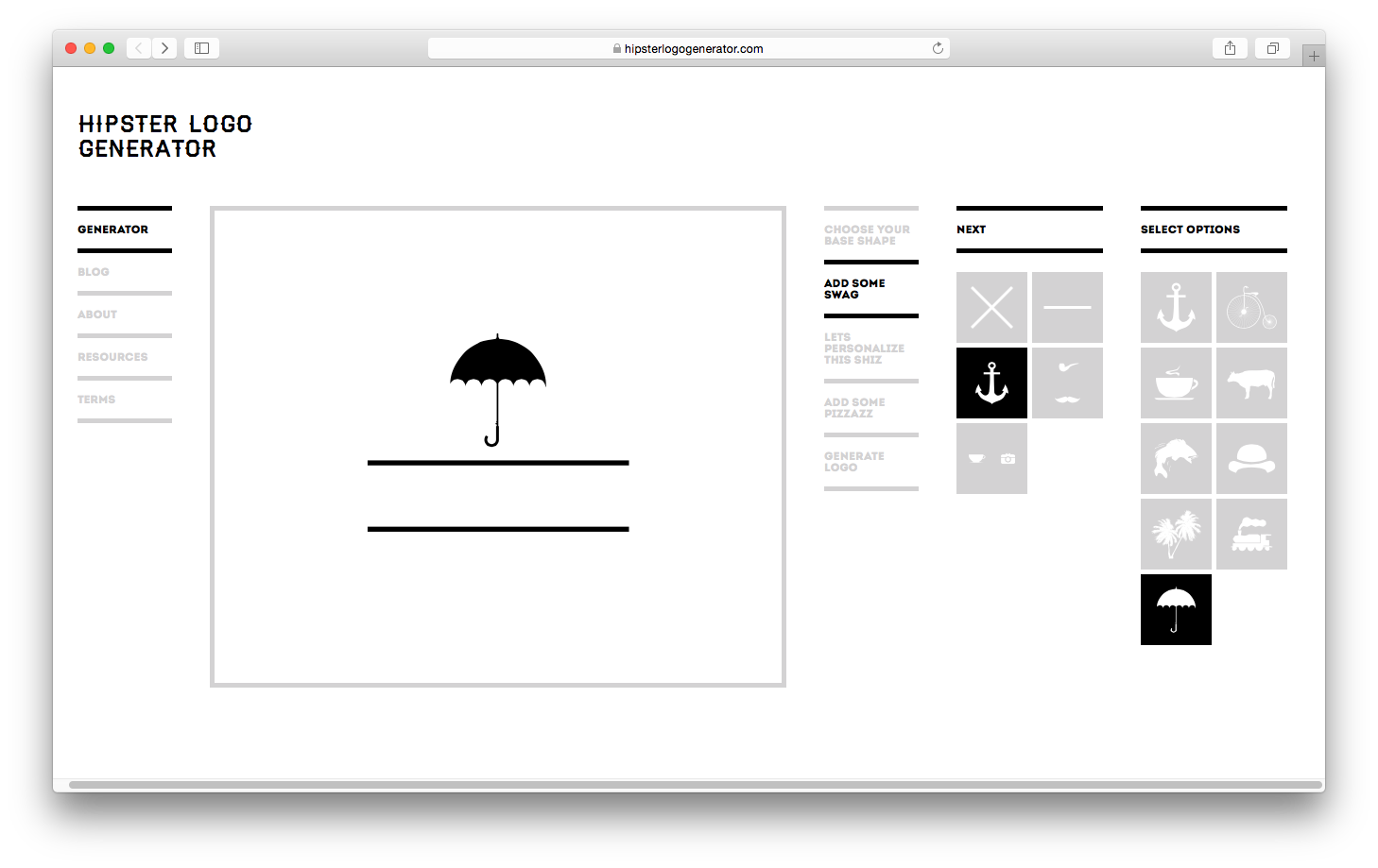 クールなロゴが作れる Hipster Logo Generator の使い方を解説